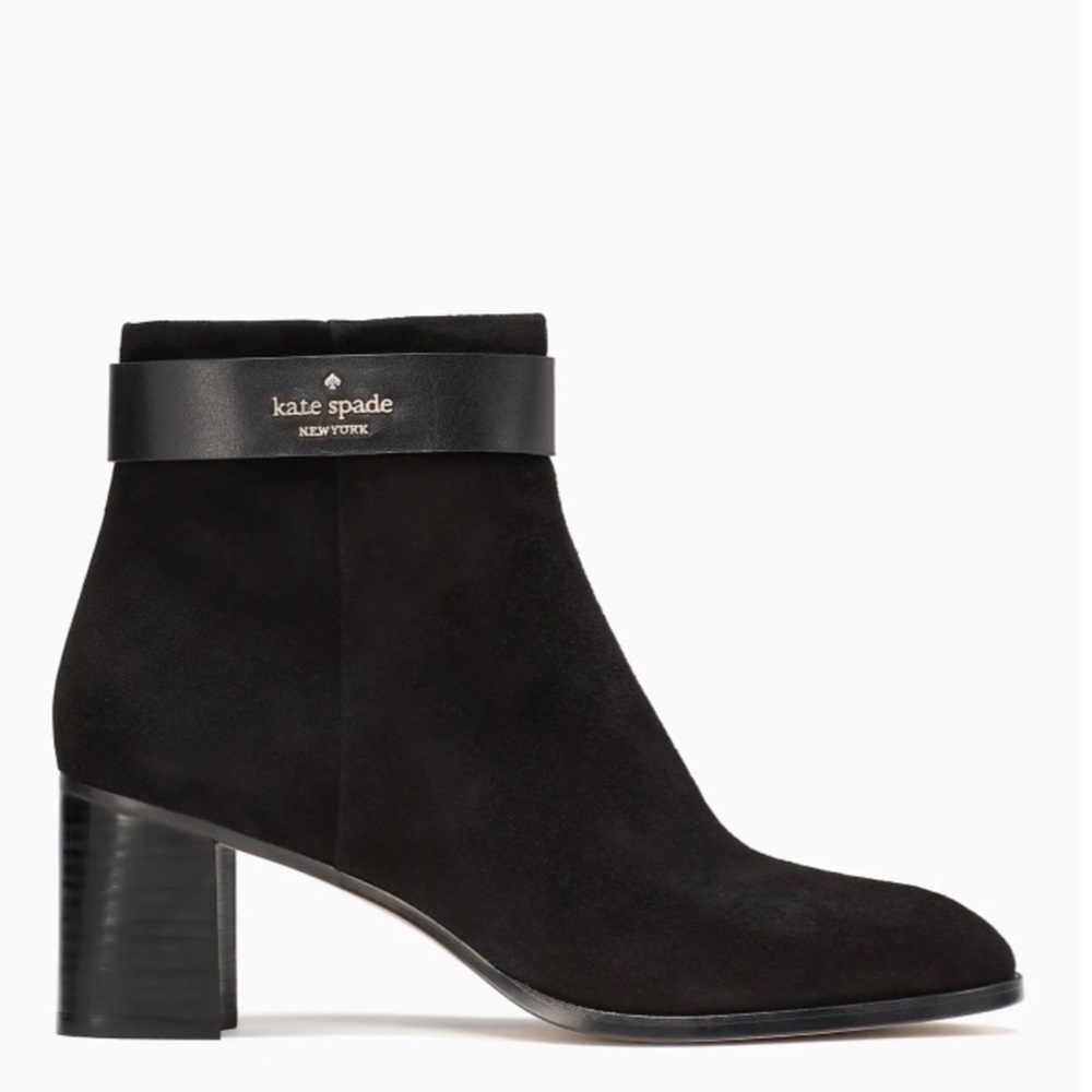 Kate Spade Morgan Booties Suede Ankle
Boots, Black NIB